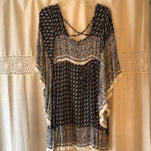 Free People black and white peasant dress